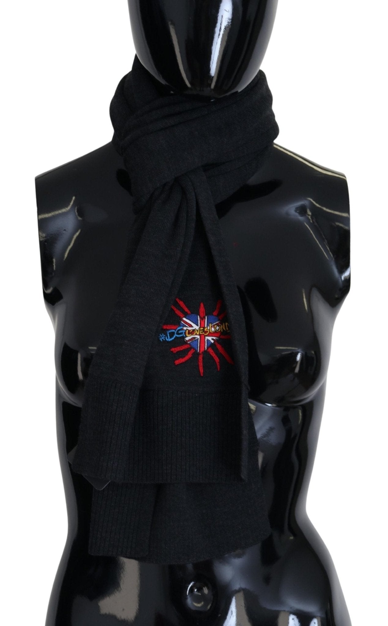 Dolce & Gabbana Elegant Black Wool Scarf Wrap - Sandy Store ByNet