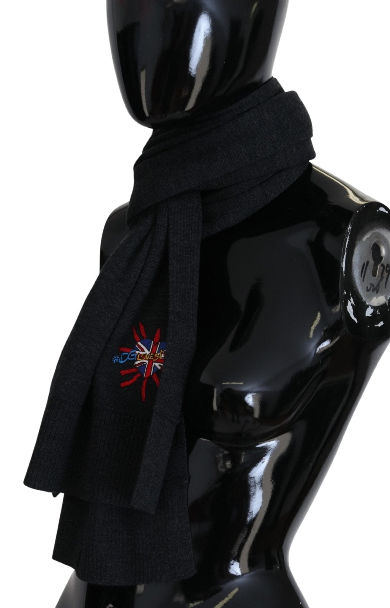 Dolce & Gabbana Elegant Black Wool Scarf Wrap - Sandy Store ByNet