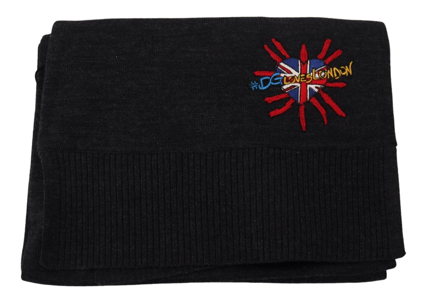 Dolce & Gabbana Elegant Black Wool Scarf Wrap - Sandy Store ByNet