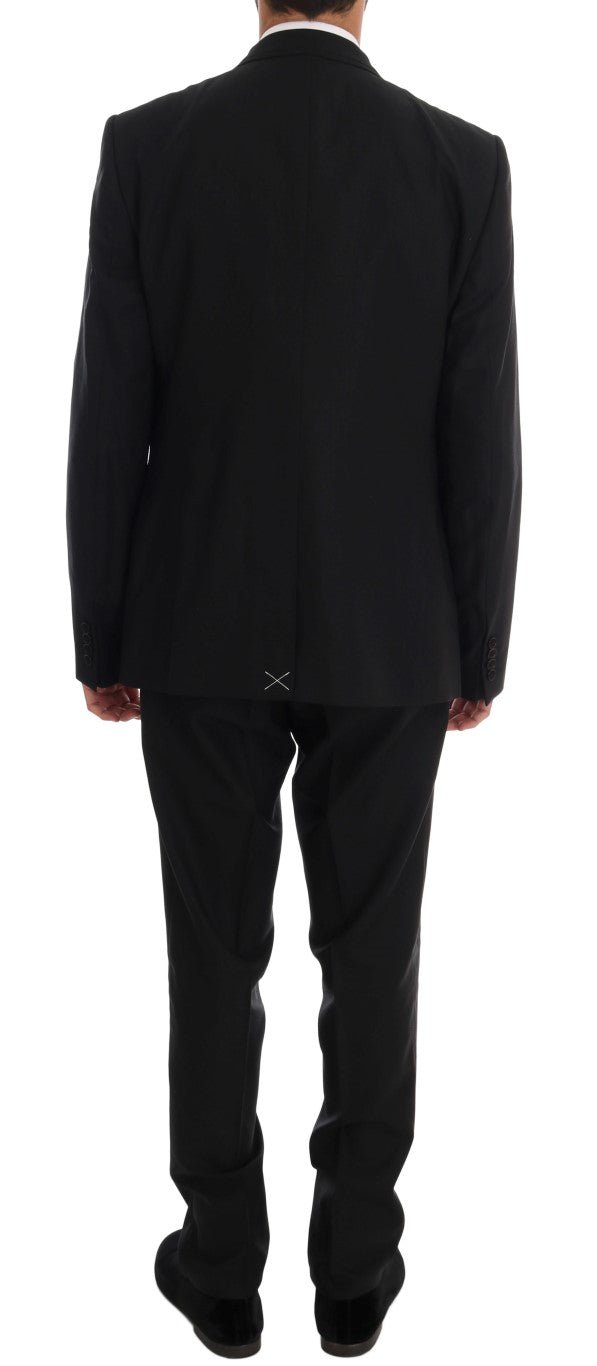 Dolce & Gabbana Elegant Black Wool Three - Piece Suit - Sandy Store ByNet
