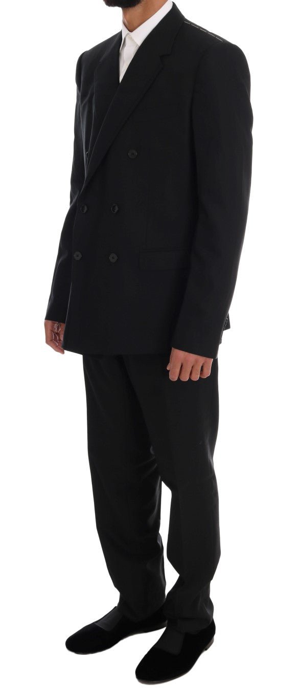 Dolce & Gabbana Elegant Black Wool Three - Piece Suit - Sandy Store ByNet