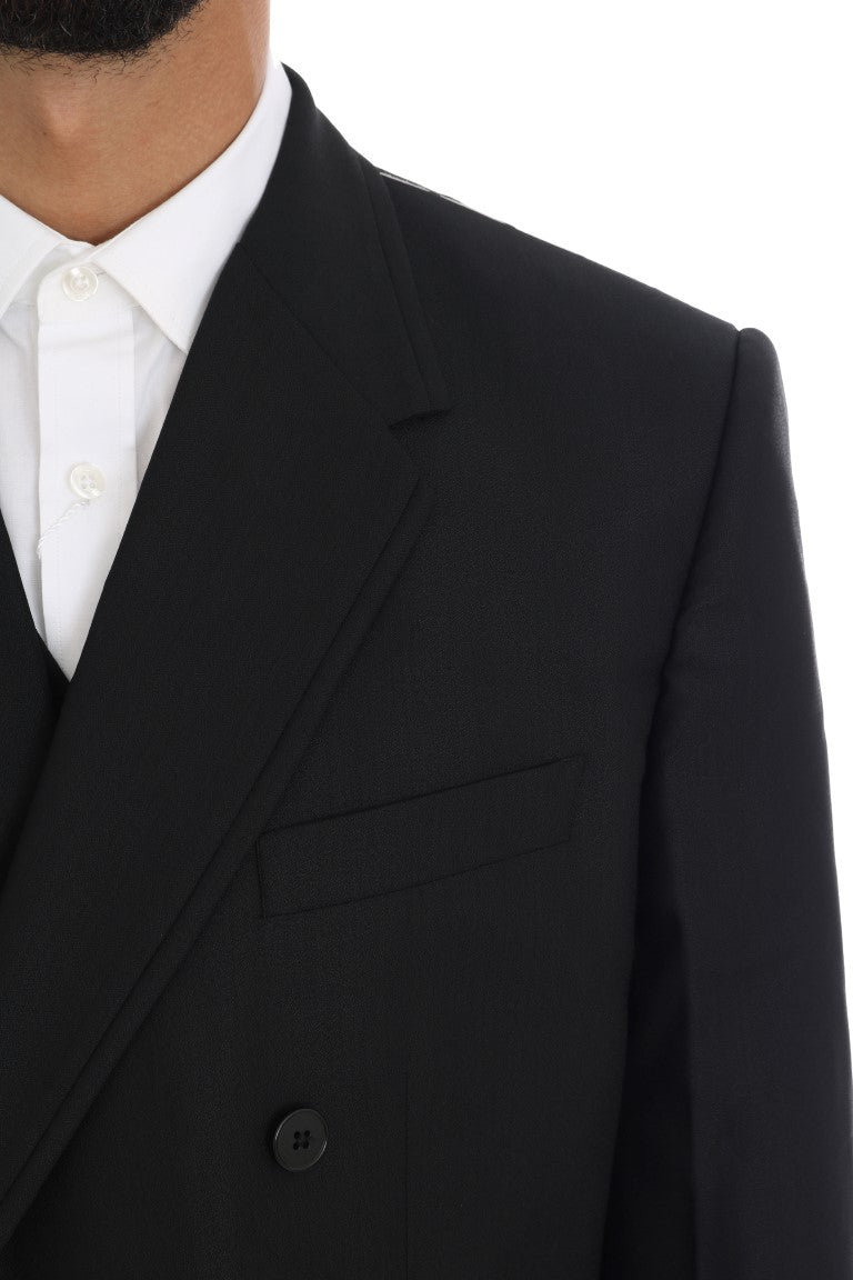 Dolce & Gabbana Elegant Black Wool Three - Piece Suit - Sandy Store ByNet