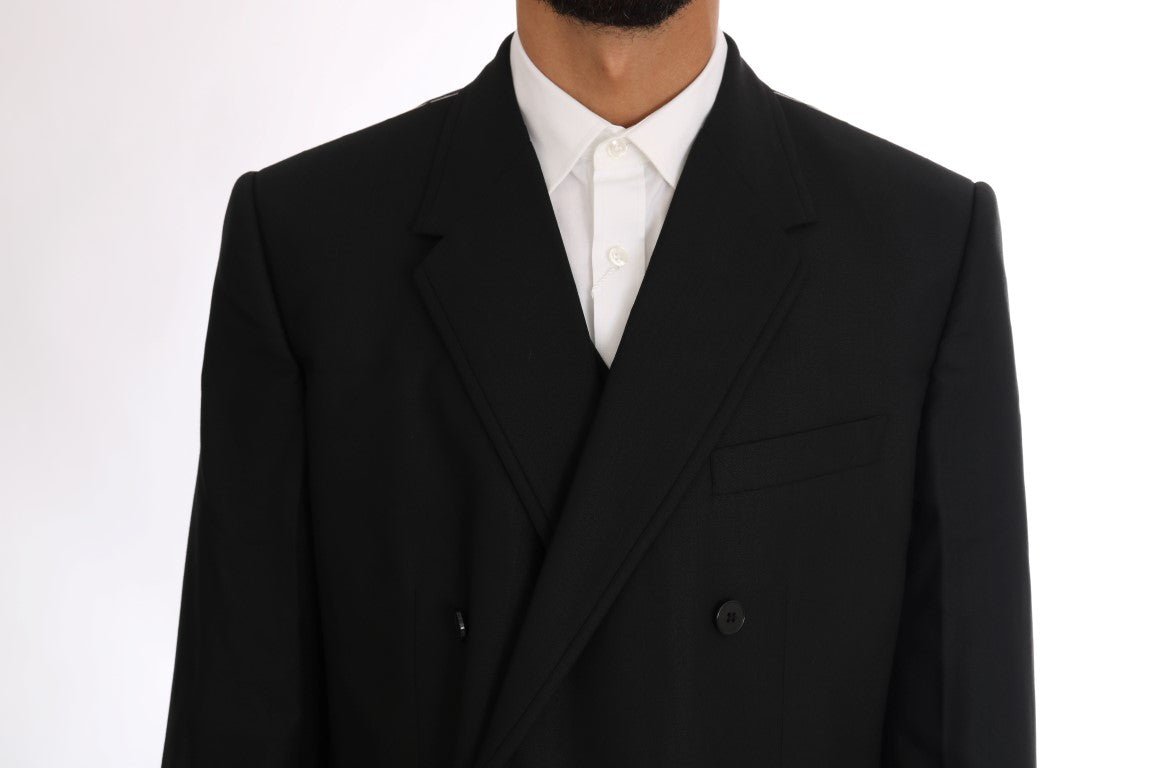 Dolce & Gabbana Elegant Black Wool Three - Piece Suit - Sandy Store ByNet