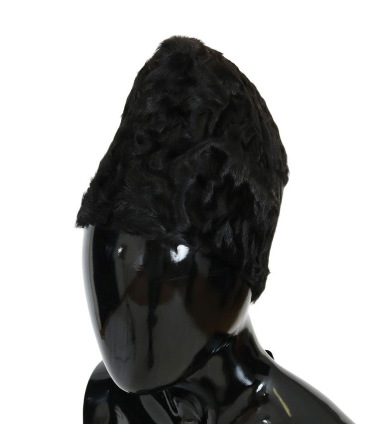 Dolce & Gabbana Elegant Black Xiangao Fur Beanie Hat - Sandy Store ByNet