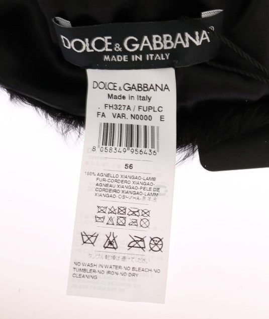 Dolce & Gabbana Elegant Black Xiangao Fur Beanie Hat - Sandy Store ByNet