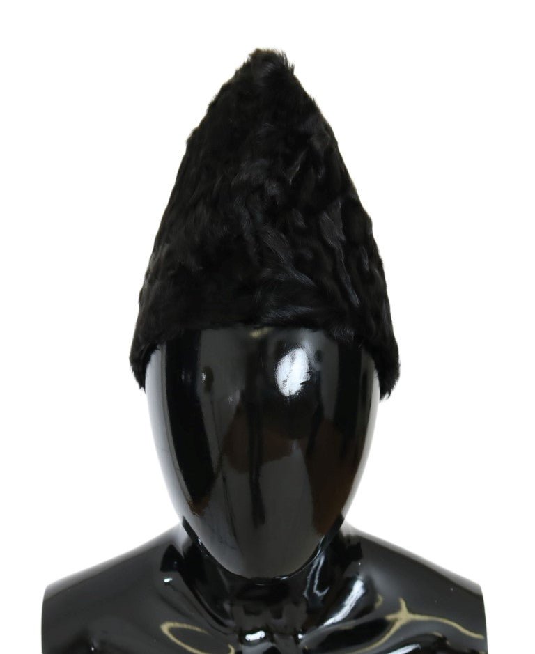 Dolce & Gabbana Elegant Black Xiangao Fur Beanie Hat - Sandy Store ByNet