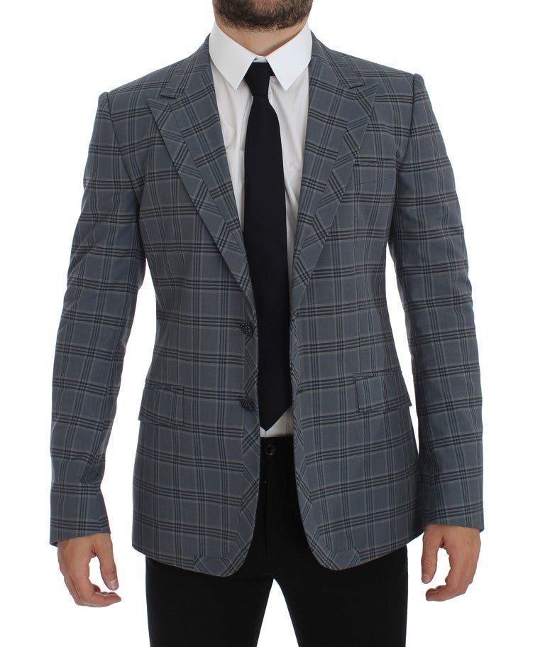 Dolce & Gabbana Elegant Blue Checkered Slim Fit Blazer - Sandy Store ByNet