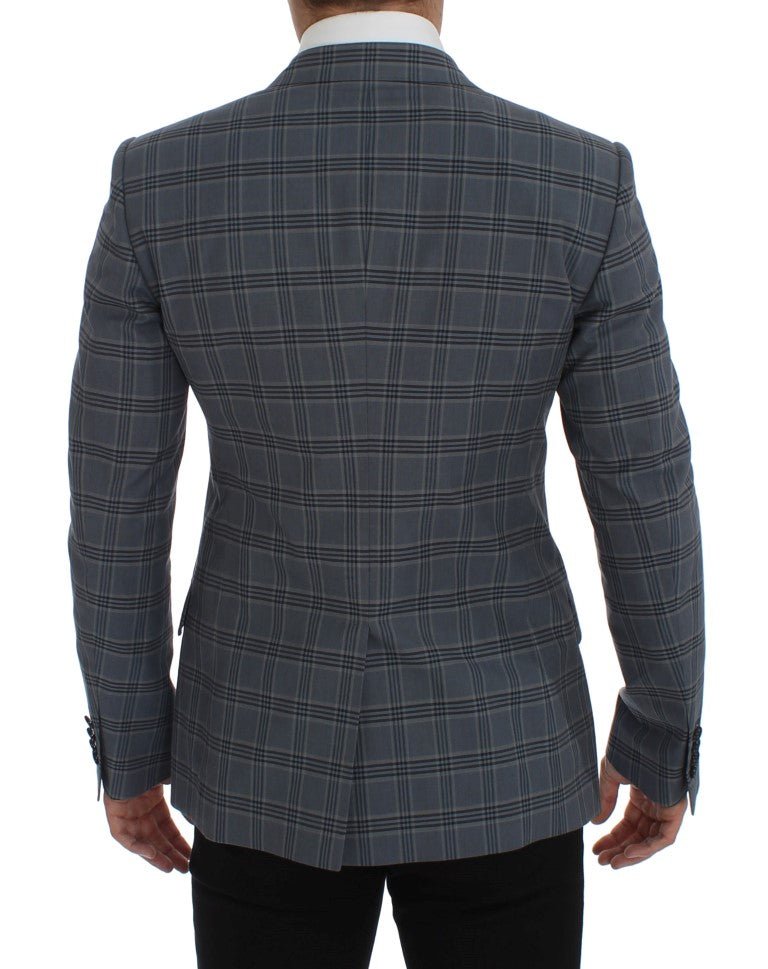 Dolce & Gabbana Elegant Blue Checkered Slim Fit Blazer - Sandy Store ByNet