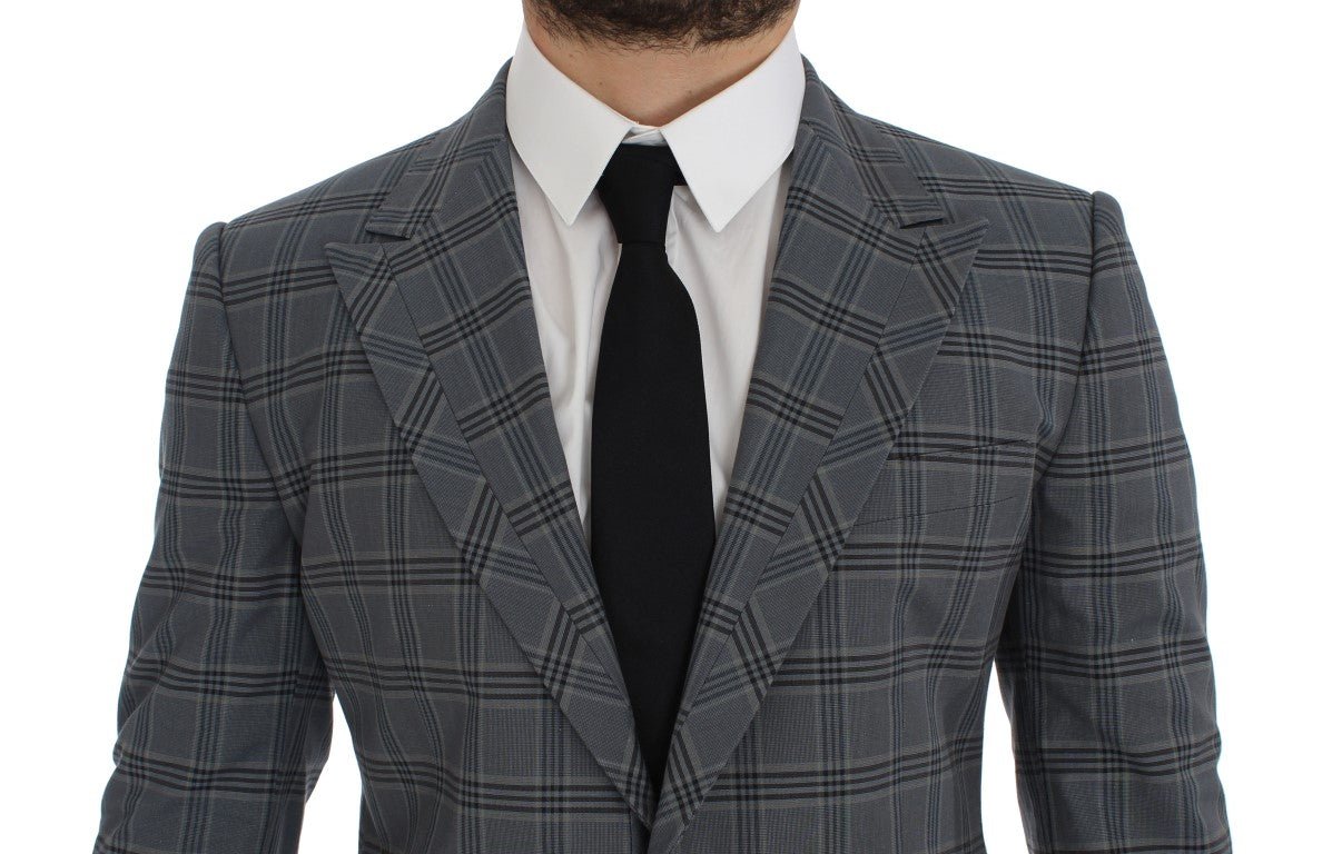 Dolce & Gabbana Elegant Blue Checkered Slim Fit Blazer - Sandy Store ByNet