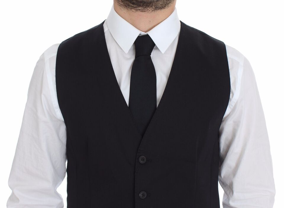 Dolce & Gabbana Elegant Blue Cotton Stretch Dress Vest - Sandy Store ByNet