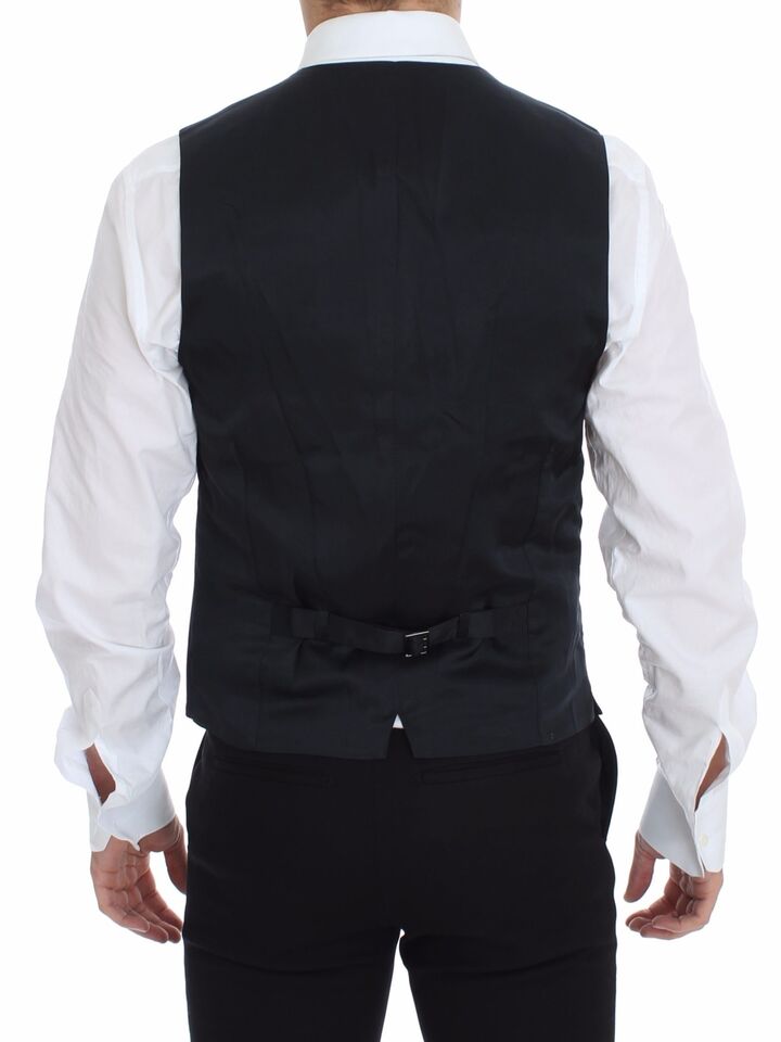 Dolce & Gabbana Elegant Blue Cotton Stretch Dress Vest - Sandy Store ByNet