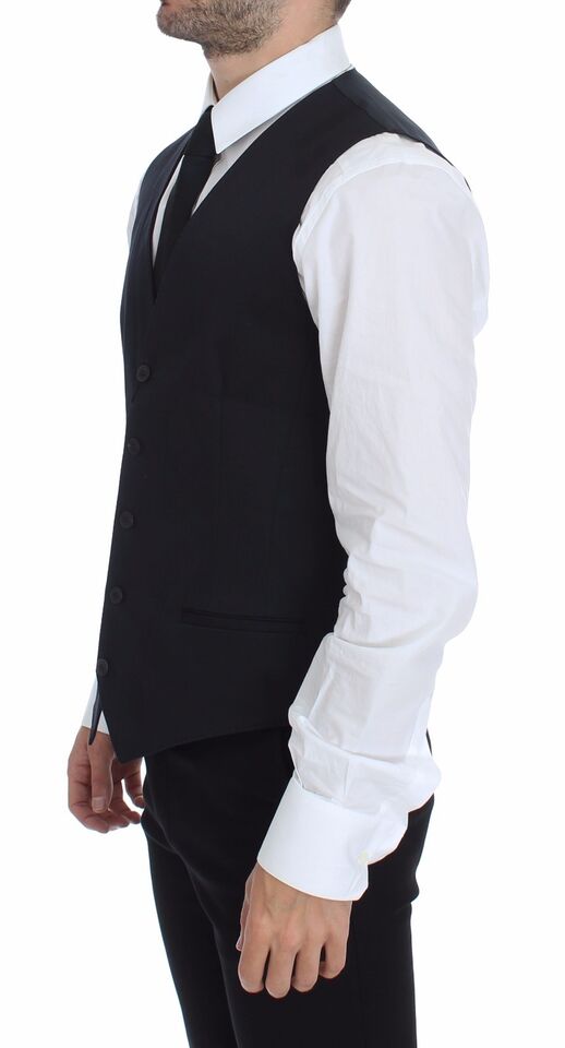 Dolce & Gabbana Elegant Blue Cotton Stretch Dress Vest - Sandy Store ByNet