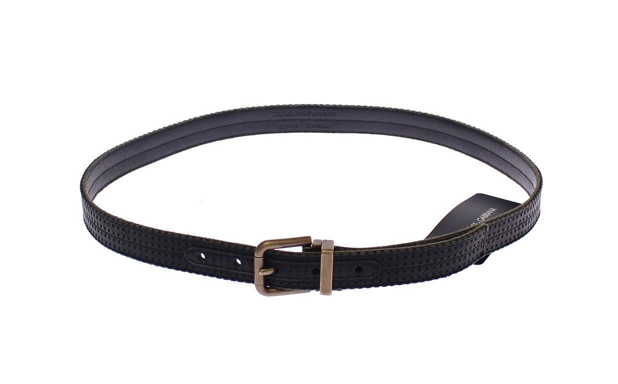 Dolce & Gabbana Elegant Blue Leather - Cotton Blend Men's Belt - Sandy Store ByNet