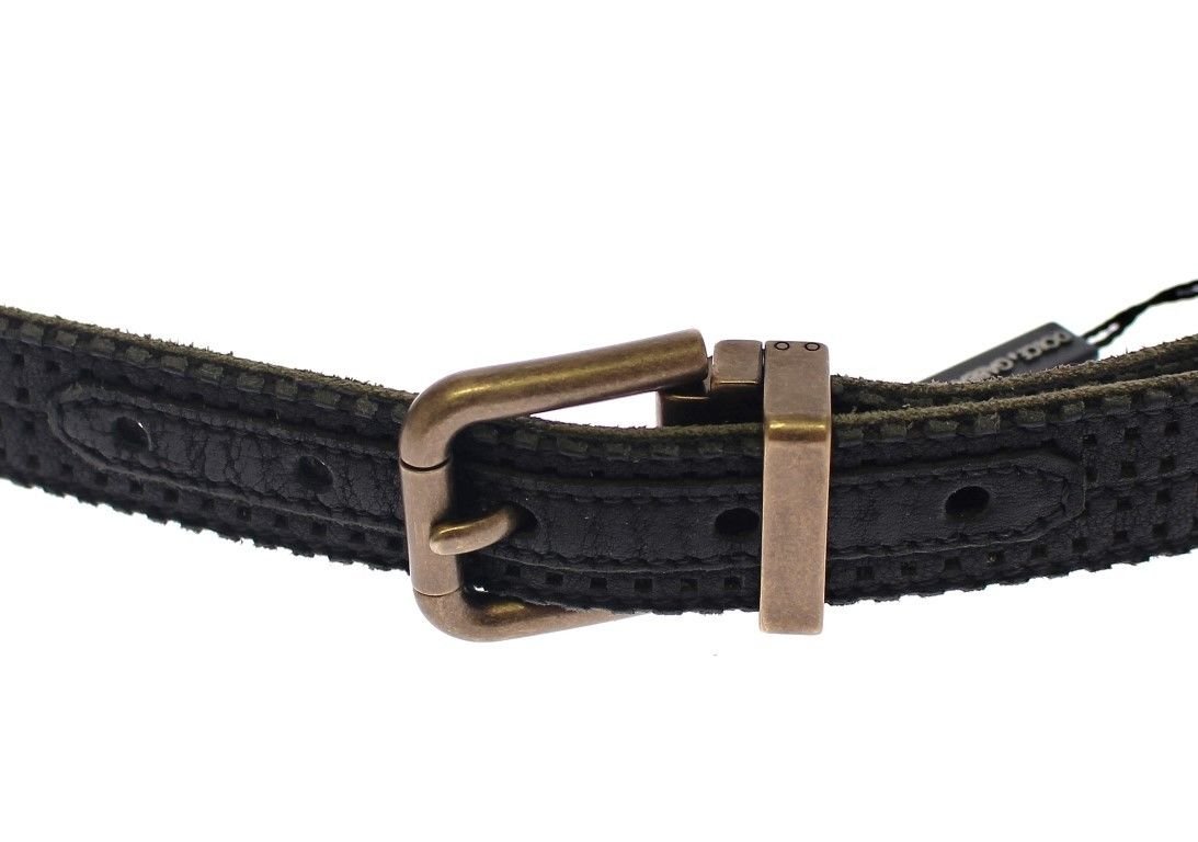 Dolce & Gabbana Elegant Blue Leather - Cotton Blend Men's Belt - Sandy Store ByNet