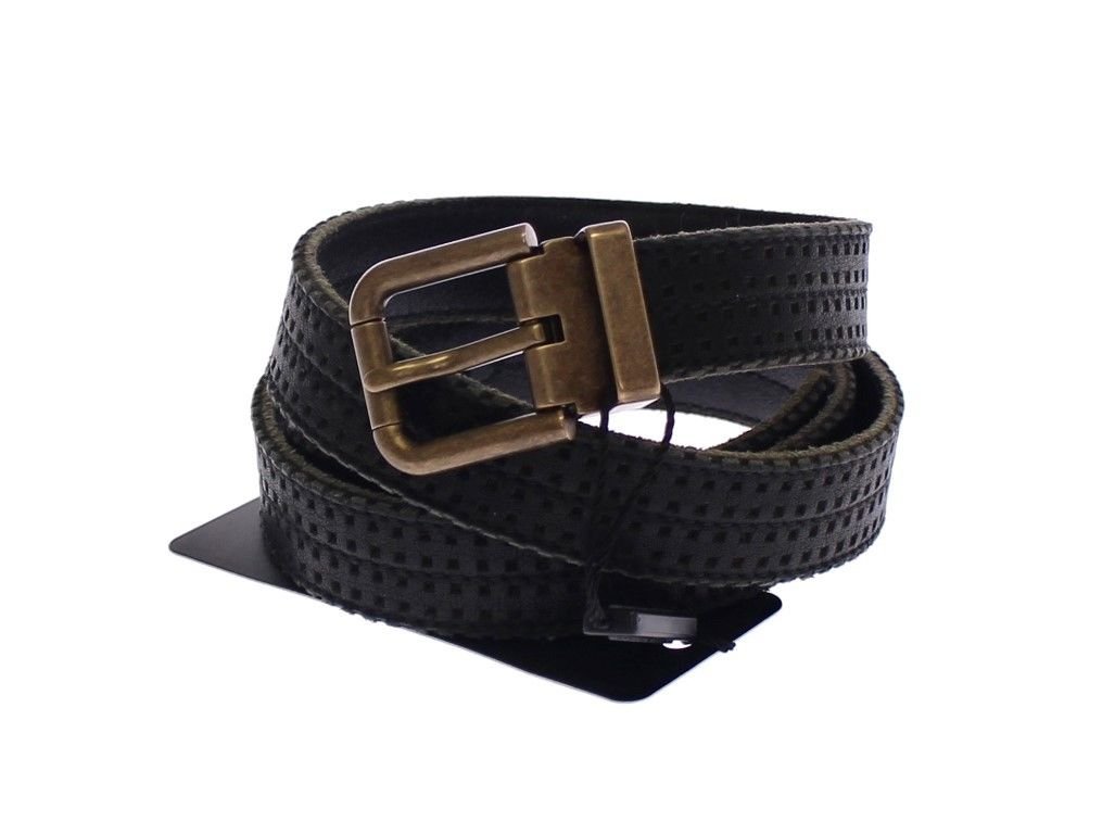 Dolce & Gabbana Elegant Blue Leather - Cotton Blend Men's Belt - Sandy Store ByNet