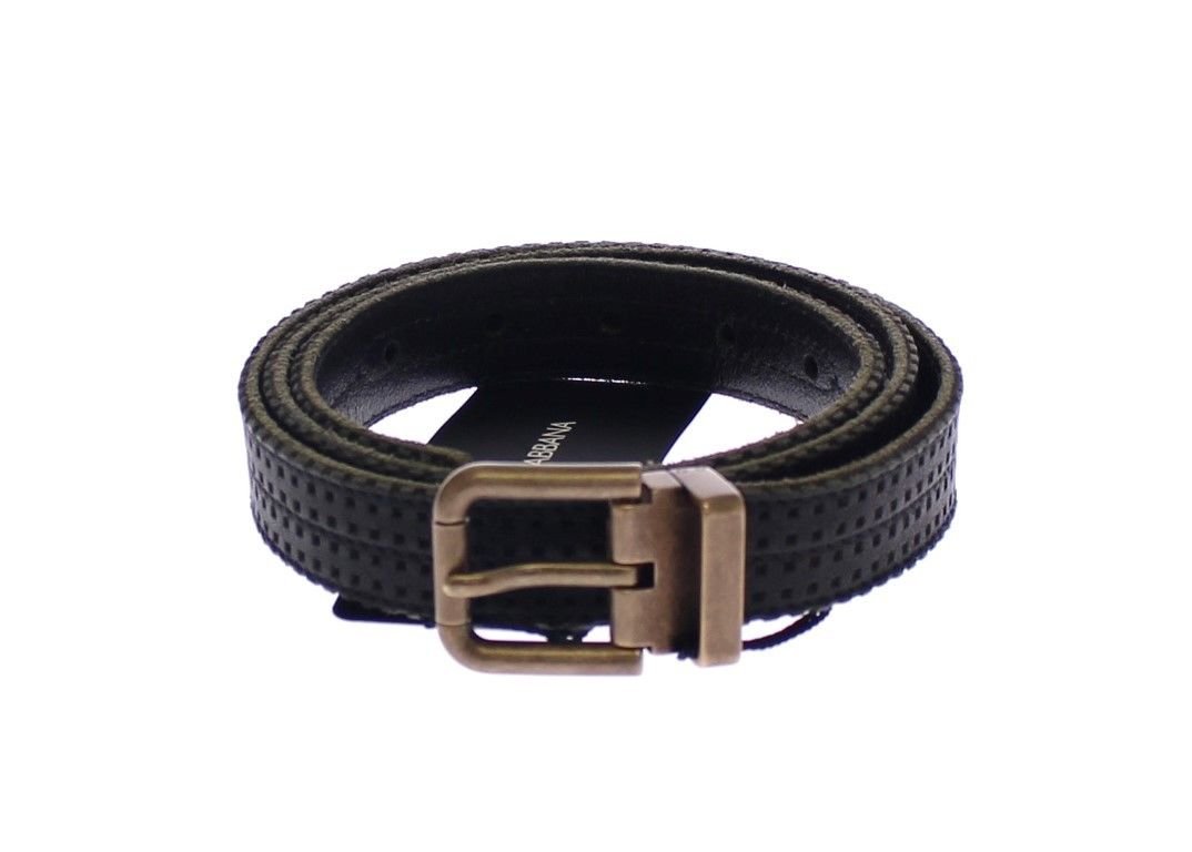 Dolce & Gabbana Elegant Blue Leather - Cotton Blend Men's Belt - Sandy Store ByNet