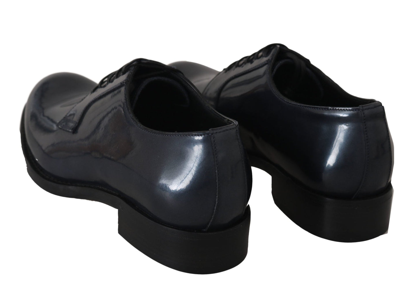 Dolce & Gabbana Elegant Blue Leather Derby Dress Shoes - Sandy Store ByNet