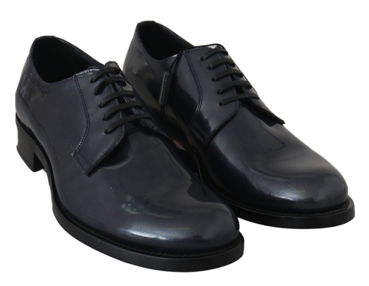 Dolce & Gabbana Elegant Blue Leather Derby Dress Shoes - Sandy Store ByNet
