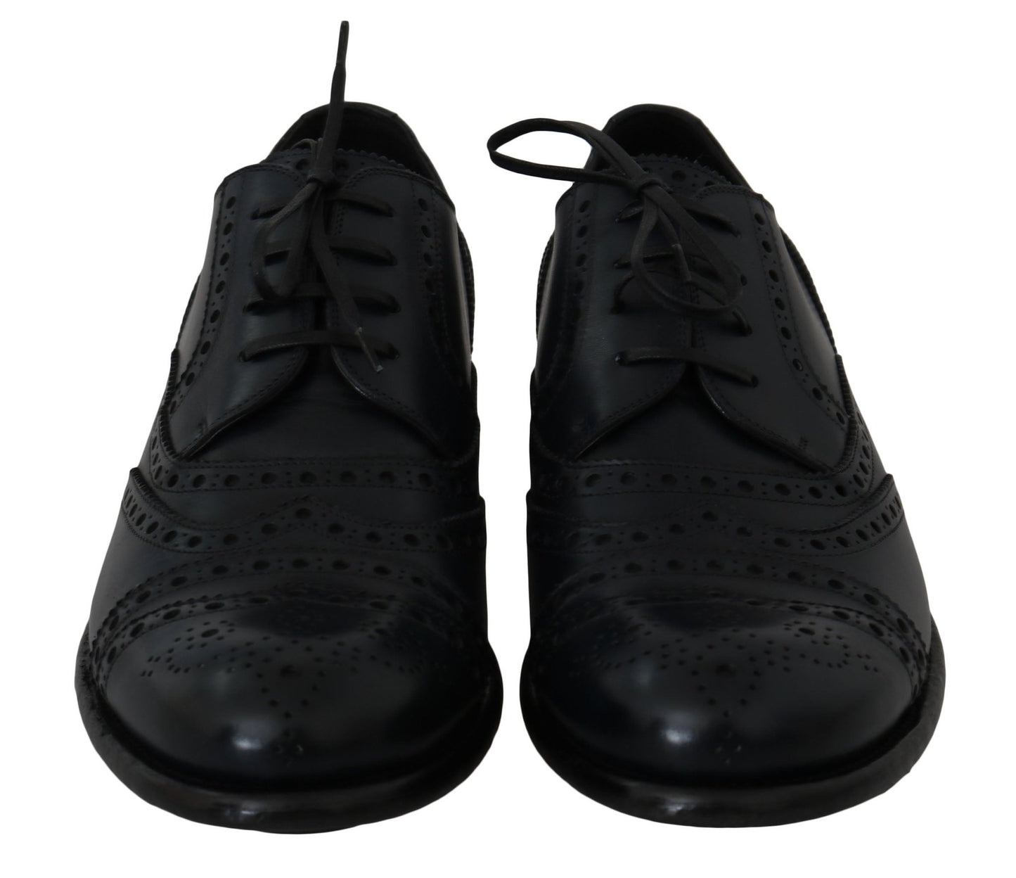 Dolce & Gabbana Elegant Blue Leather Wingtip Derby Shoes - Sandy Store ByNet