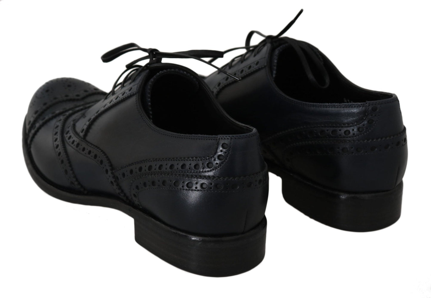 Dolce & Gabbana Elegant Blue Leather Wingtip Derby Shoes - Sandy Store ByNet