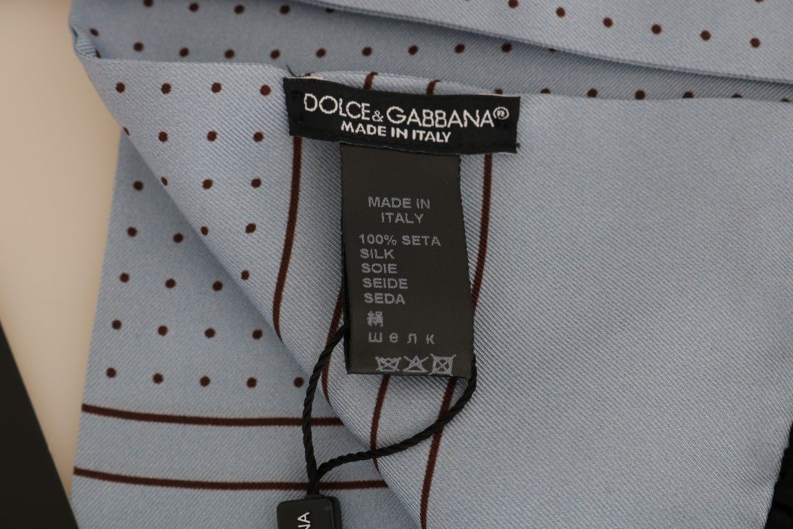 Dolce & Gabbana Elegant Blue Silk Polka Dot Men's Scarf - Sandy Store ByNet