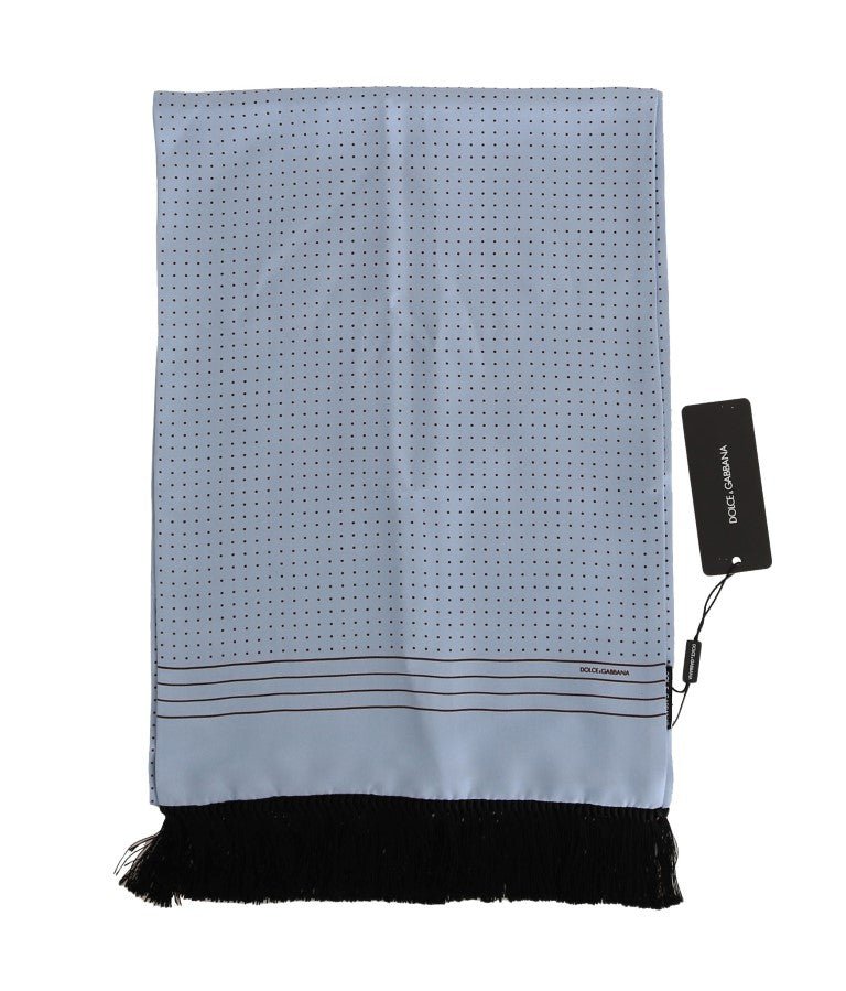 Dolce & Gabbana Elegant Blue Silk Polka Dot Men's Scarf - Sandy Store ByNet