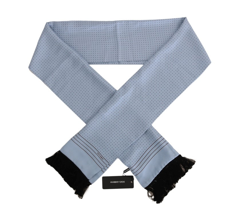 Dolce & Gabbana Elegant Blue Silk Polka Dot Men's Scarf - Sandy Store ByNet