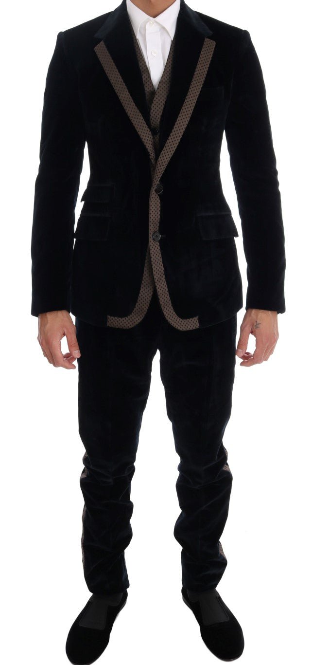 Dolce & Gabbana Elegant Blue Three - Piece Slim Fit Suit - Sandy Store ByNet