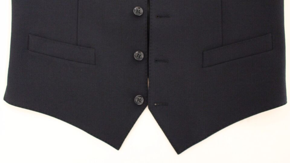 Dolce & Gabbana Elegant Blue Wool Dress Vest - Sandy Store ByNet