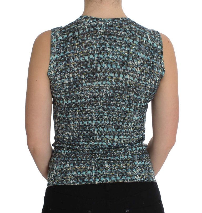 Dolce & Gabbana Elegant Blue Wool Vest Pullover Top - Sandy Store ByNet