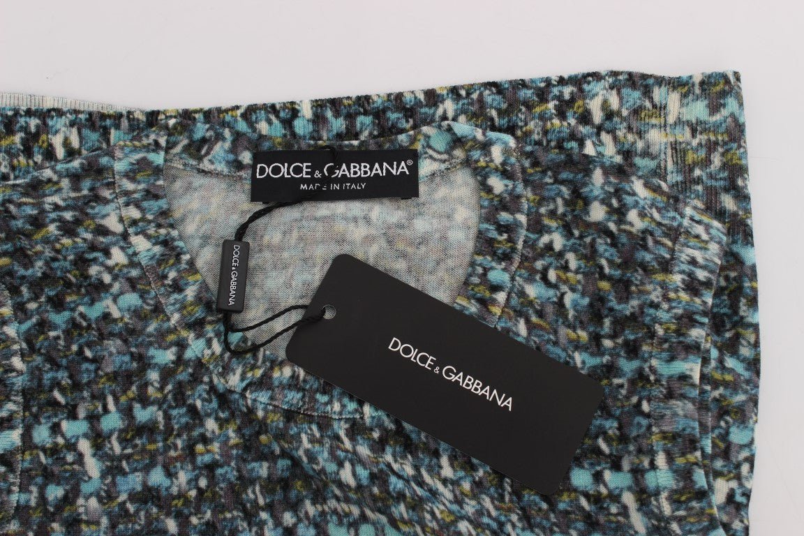 Dolce & Gabbana Elegant Blue Wool Vest Pullover Top - Sandy Store ByNet