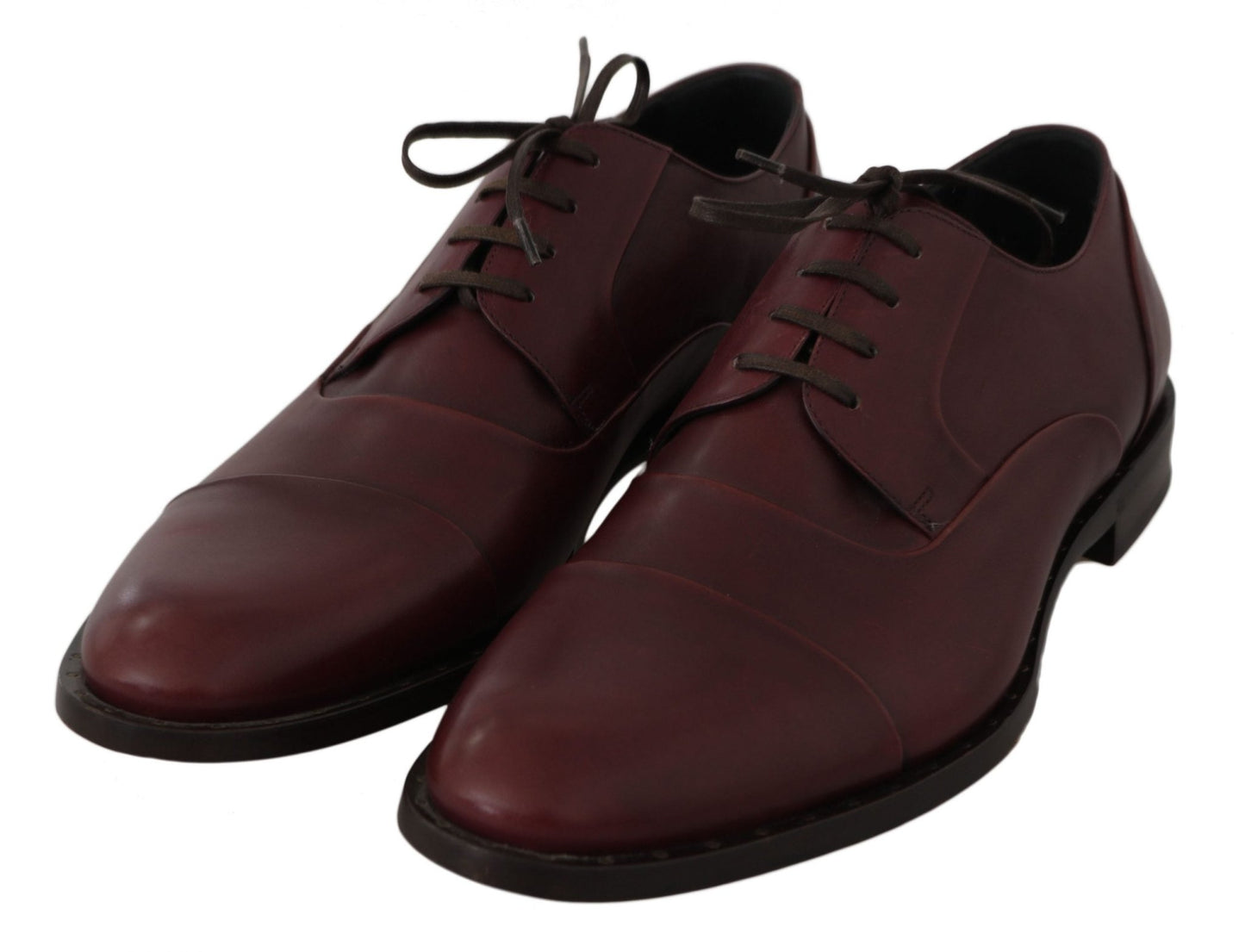 Dolce & Gabbana Elegant Bordeaux Leather Dress Shoes - Sandy Store ByNet