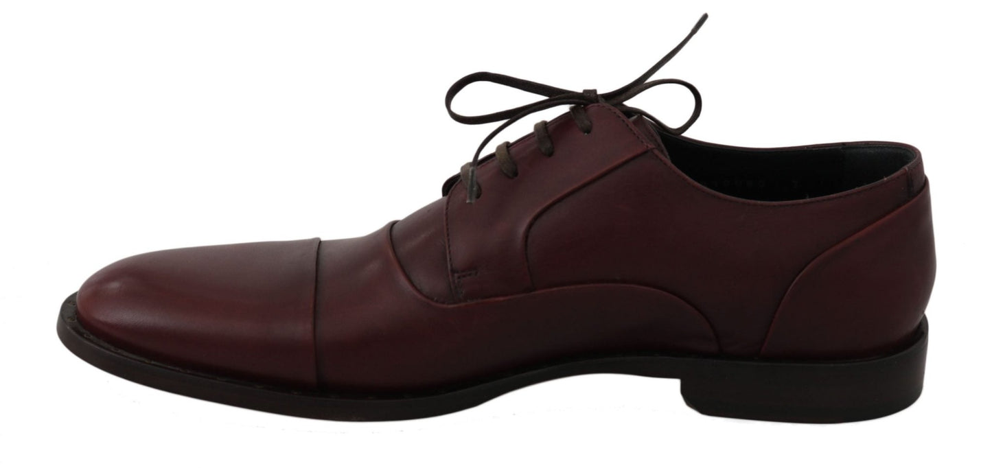 Dolce & Gabbana Elegant Bordeaux Leather Dress Shoes - Sandy Store ByNet