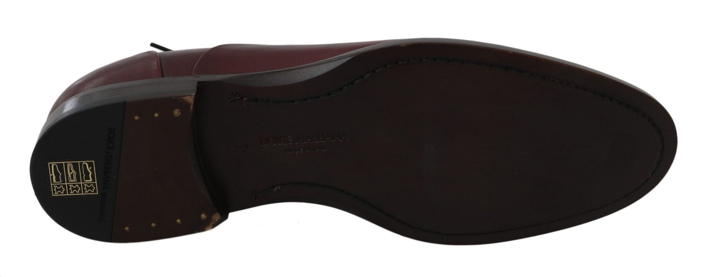 Dolce & Gabbana Elegant Bordeaux Leather Dress Shoes - Sandy Store ByNet