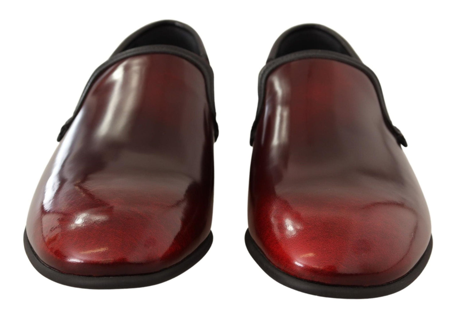 Dolce & Gabbana Elegant Bordeaux Leather Loafers - Sandy Store ByNet