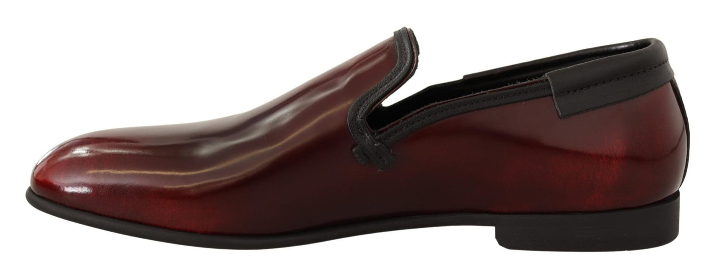 Dolce & Gabbana Elegant Bordeaux Leather Loafers - Sandy Store ByNet