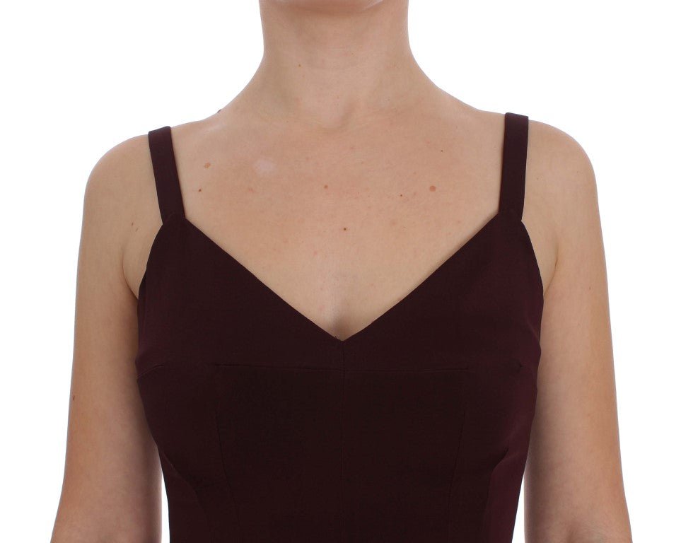 Dolce & Gabbana Elegant Bordeaux Sheath Dress - Sandy Store ByNet