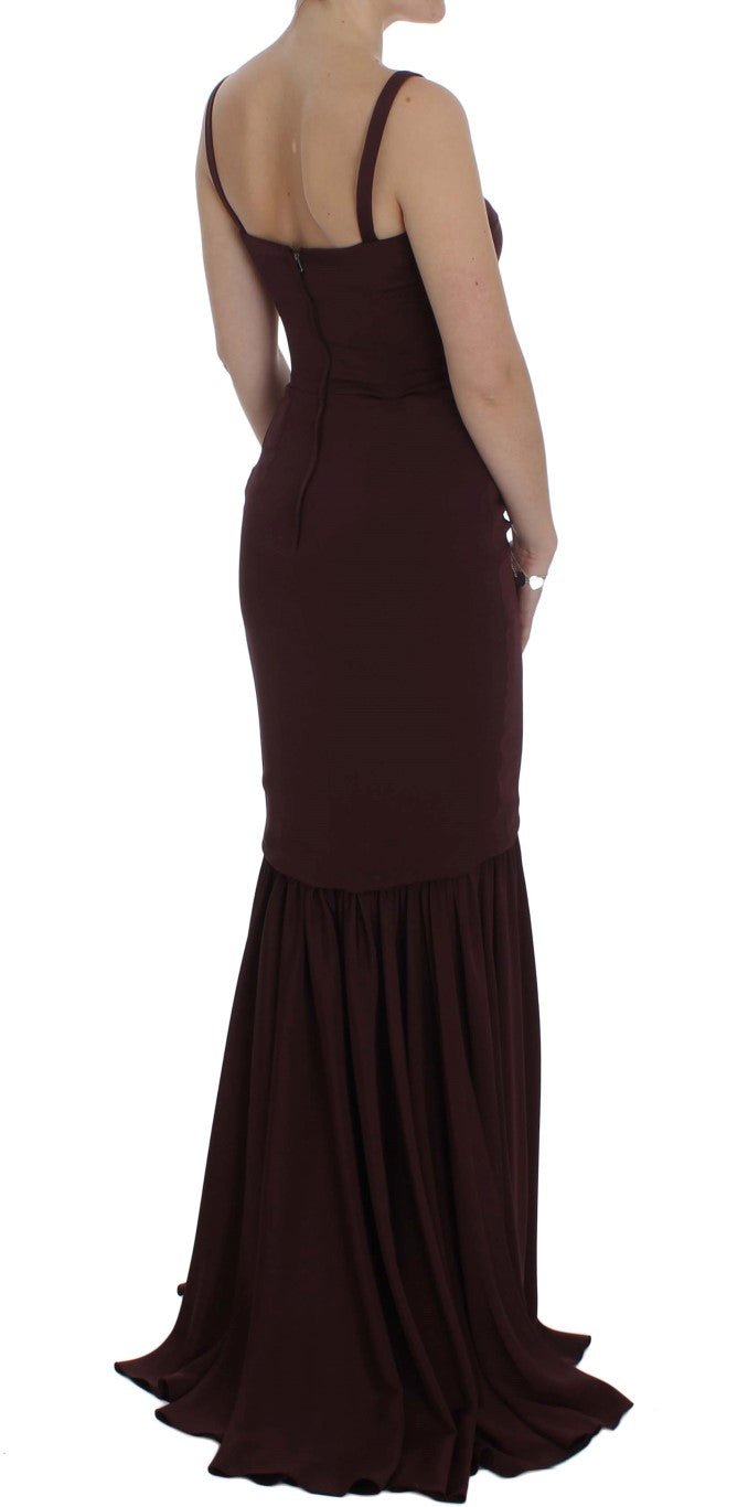 Dolce & Gabbana Elegant Bordeaux Sheath Dress - Sandy Store ByNet