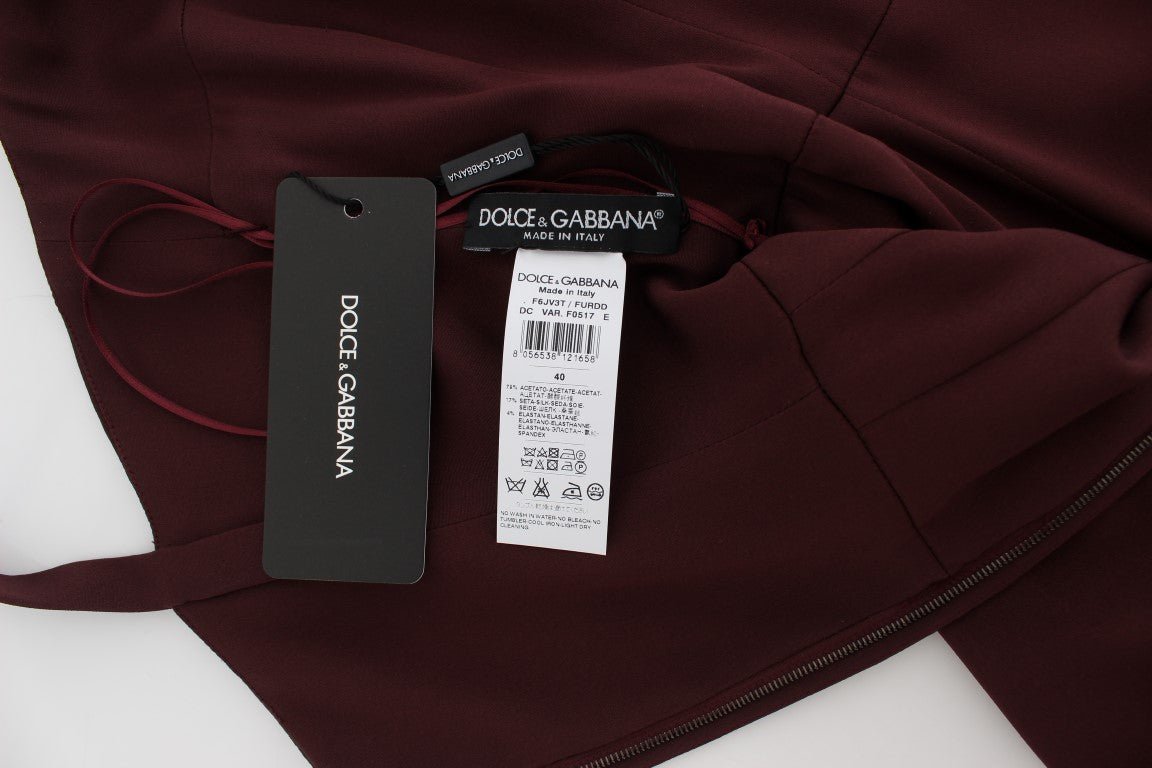 Dolce & Gabbana Elegant Bordeaux Sheath Dress - Sandy Store ByNet
