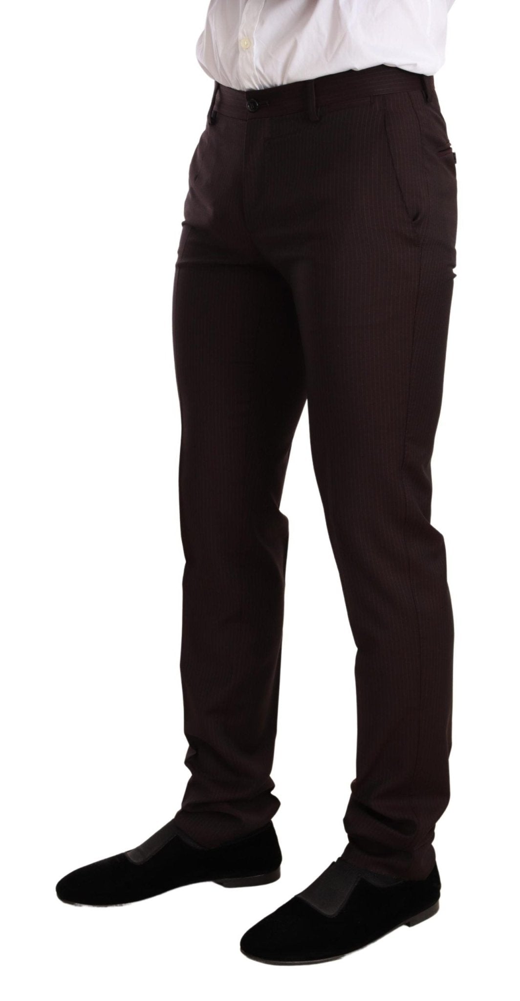 Dolce & Gabbana Elegant Bordeaux Striped Martini Suit - Sandy Store ByNet