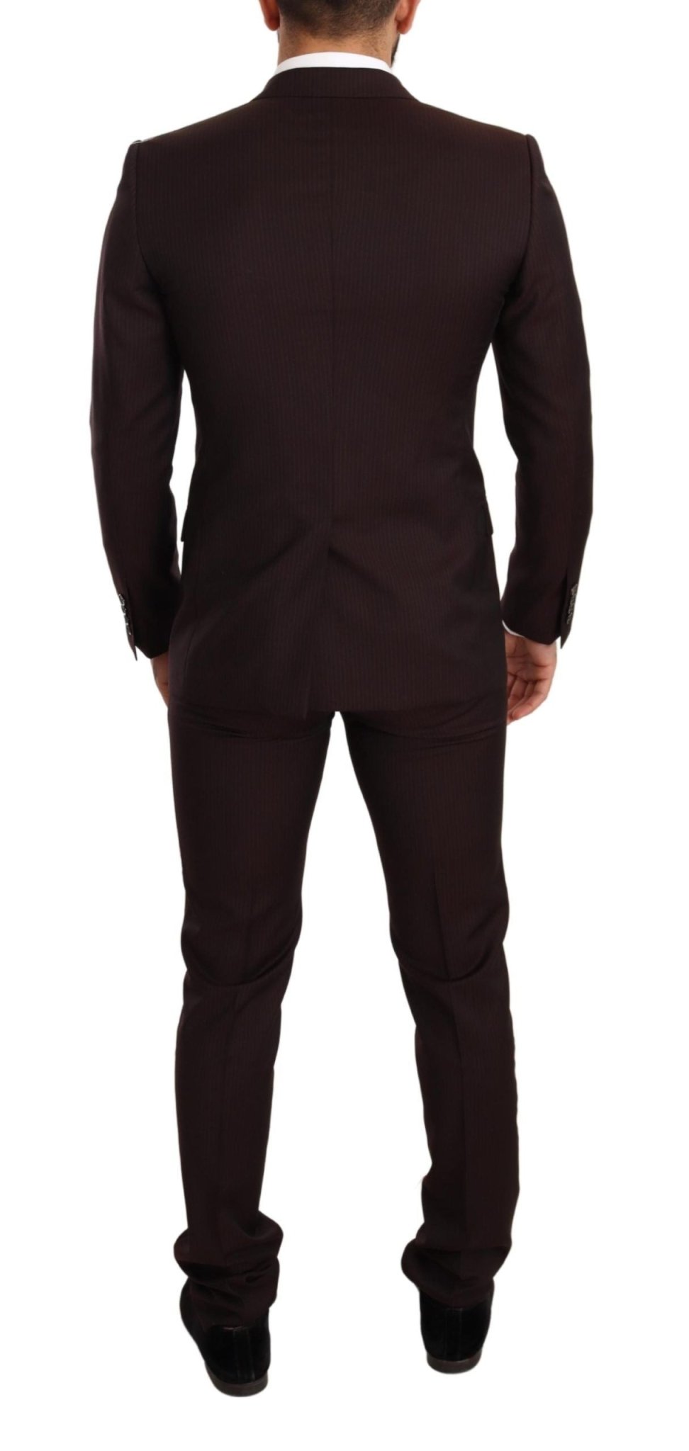 Dolce & Gabbana Elegant Bordeaux Striped Martini Suit - Sandy Store ByNet