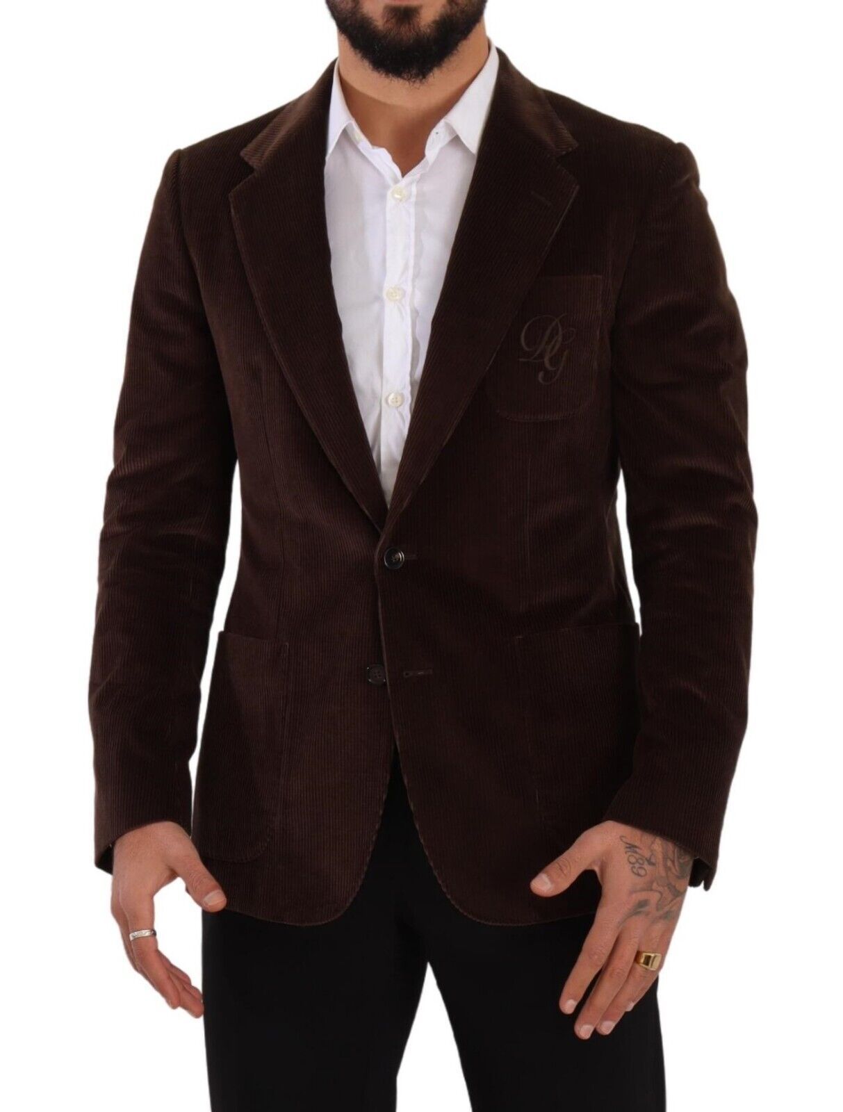 Dolce & Gabbana Elegant Brown Corduroy Slim Fit Blazer - Sandy Store ByNet