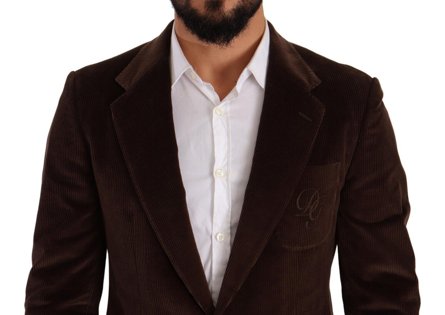 Dolce & Gabbana Elegant Brown Corduroy Slim Fit Blazer - Sandy Store ByNet