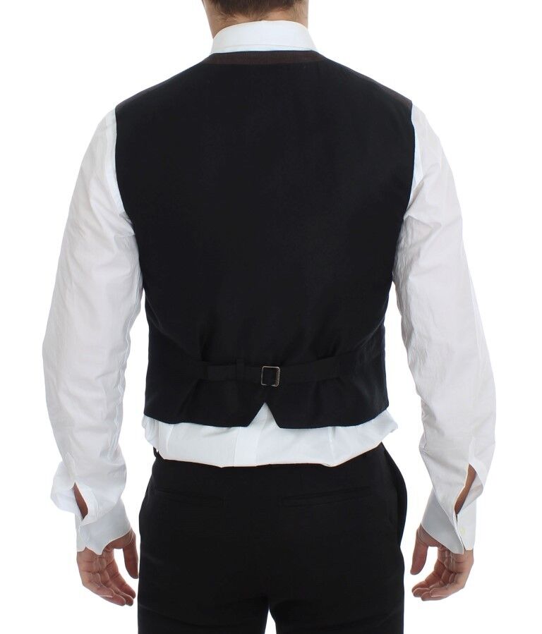 Dolce & Gabbana Elegant Brown Cotton Blend Dress Vest - Sandy Store ByNet