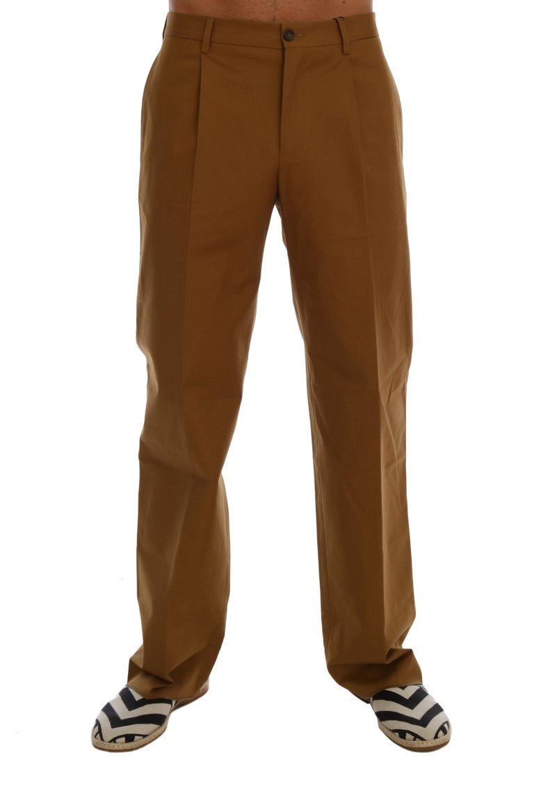 Dolce & Gabbana Elegant Brown Formal Trousers for Men - Sandy Store ByNet