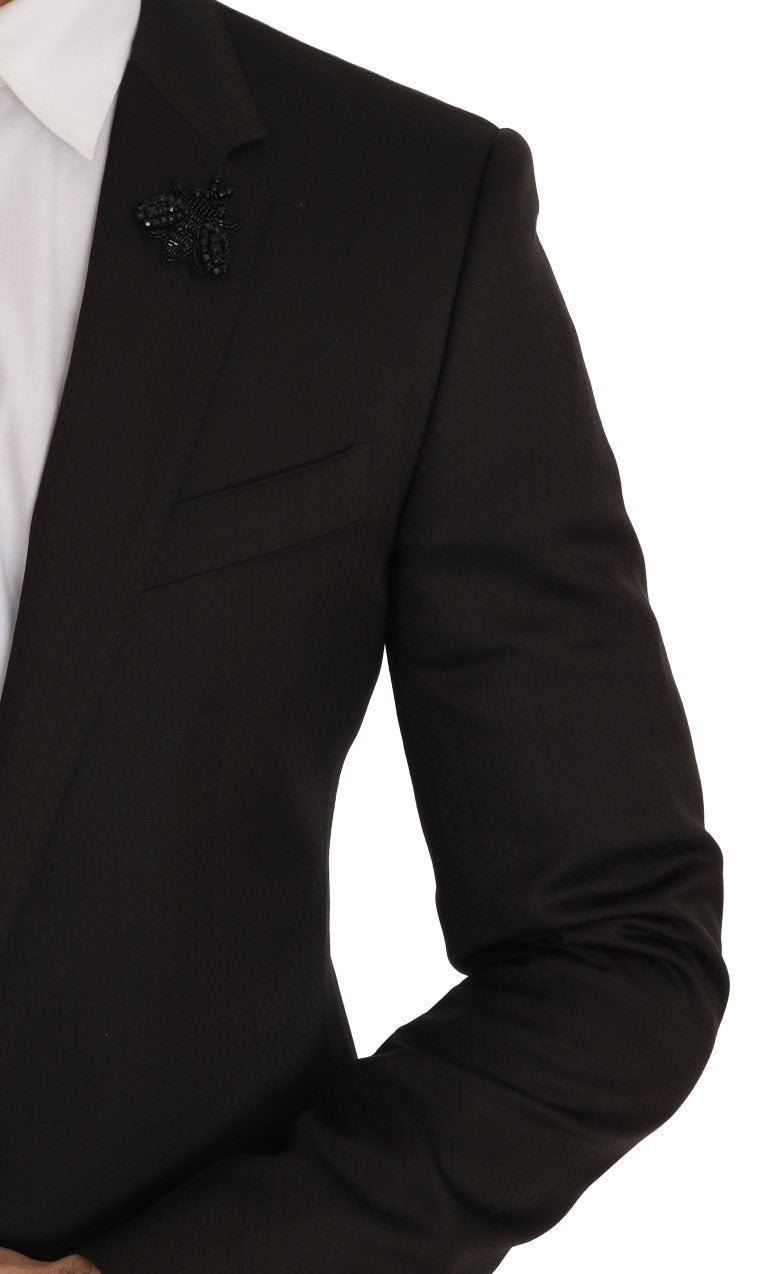 Dolce & Gabbana Elegant Brown Jacquard Martini Suit - Sandy Store ByNet