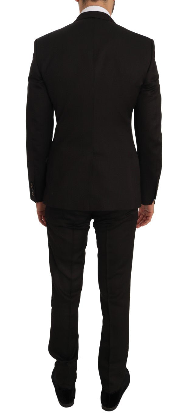 Dolce & Gabbana Elegant Brown Jacquard Martini Suit - Sandy Store ByNet