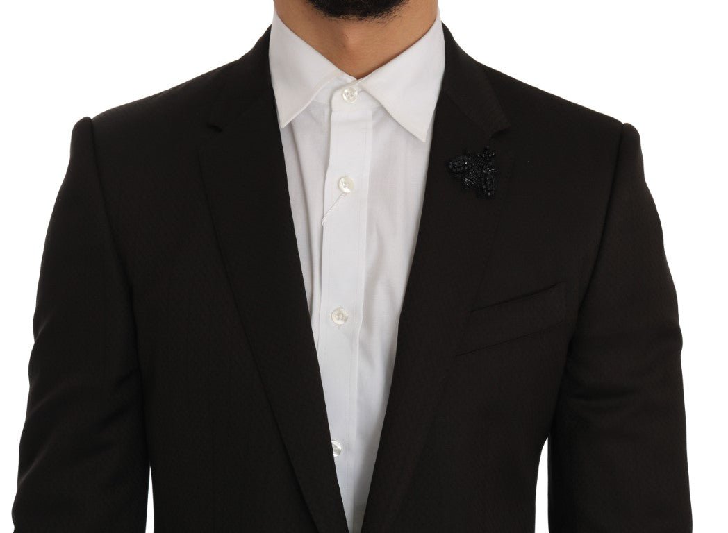 Dolce & Gabbana Elegant Brown Jacquard Martini Suit - Sandy Store ByNet