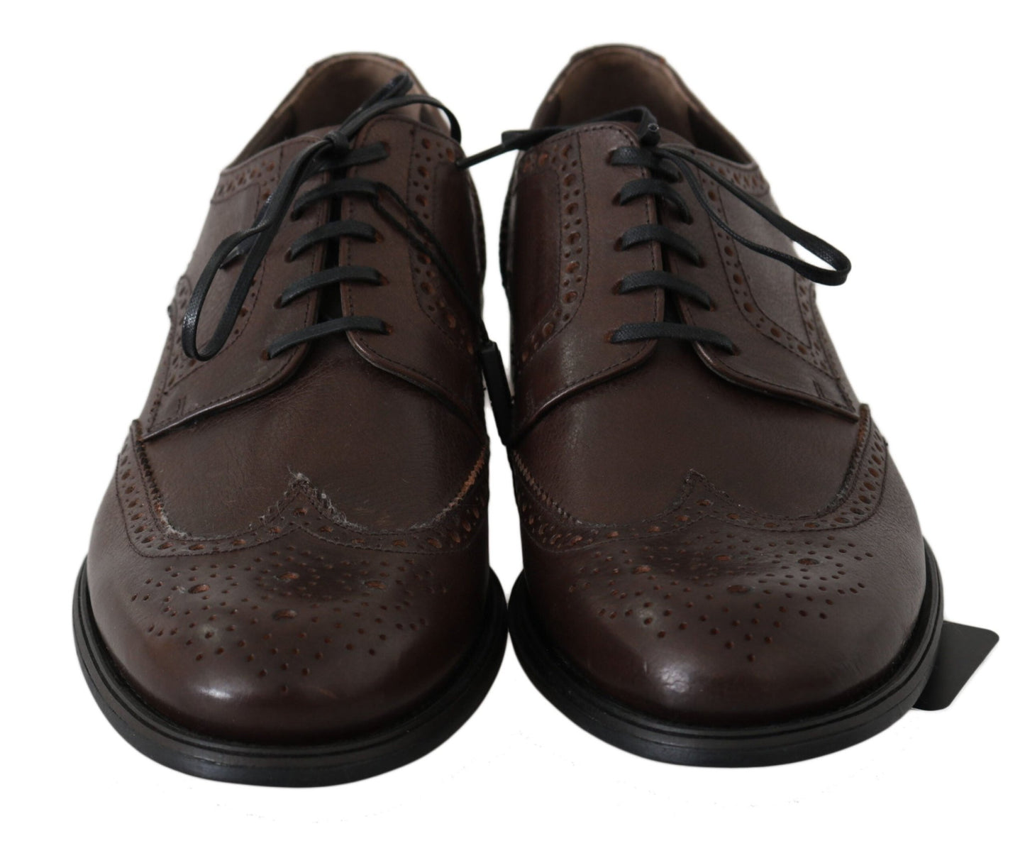 Dolce & Gabbana Elegant Brown Leather Derby Brogues - Sandy Store ByNet