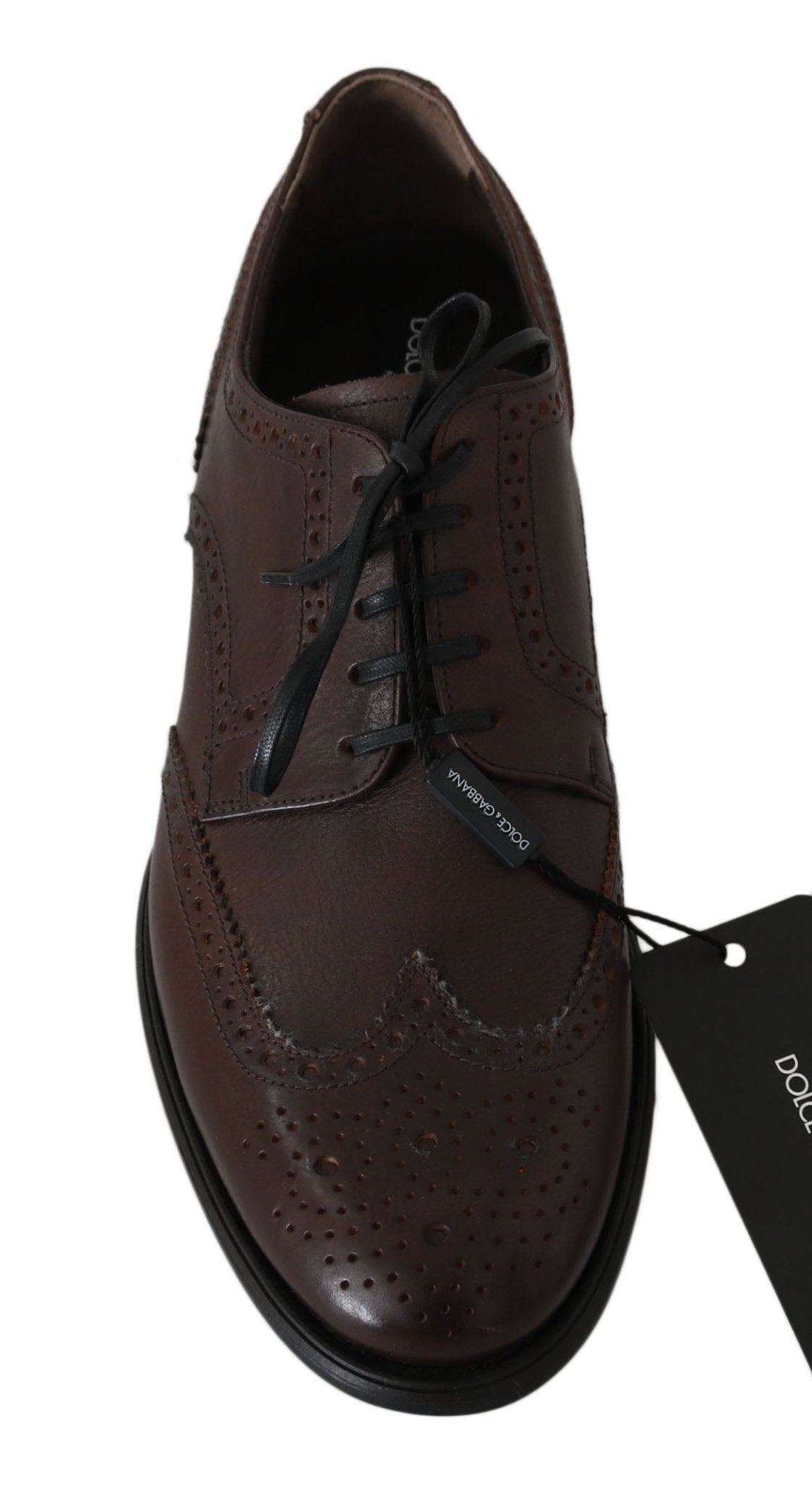 Dolce & Gabbana Elegant Brown Leather Derby Brogues - Sandy Store ByNet